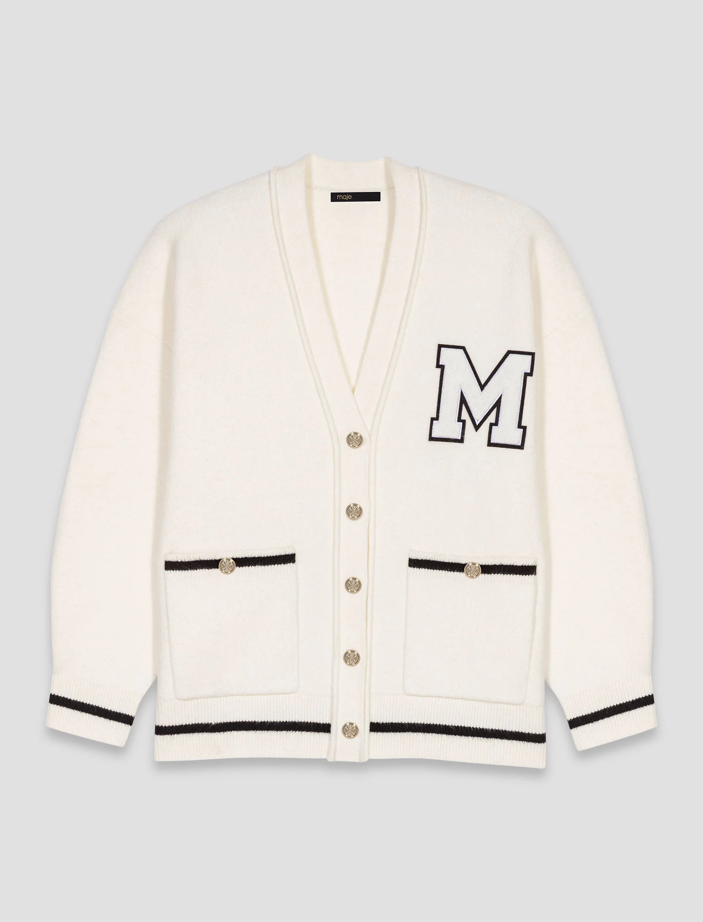 Long cardigan with embroidery Ecru - Image 8