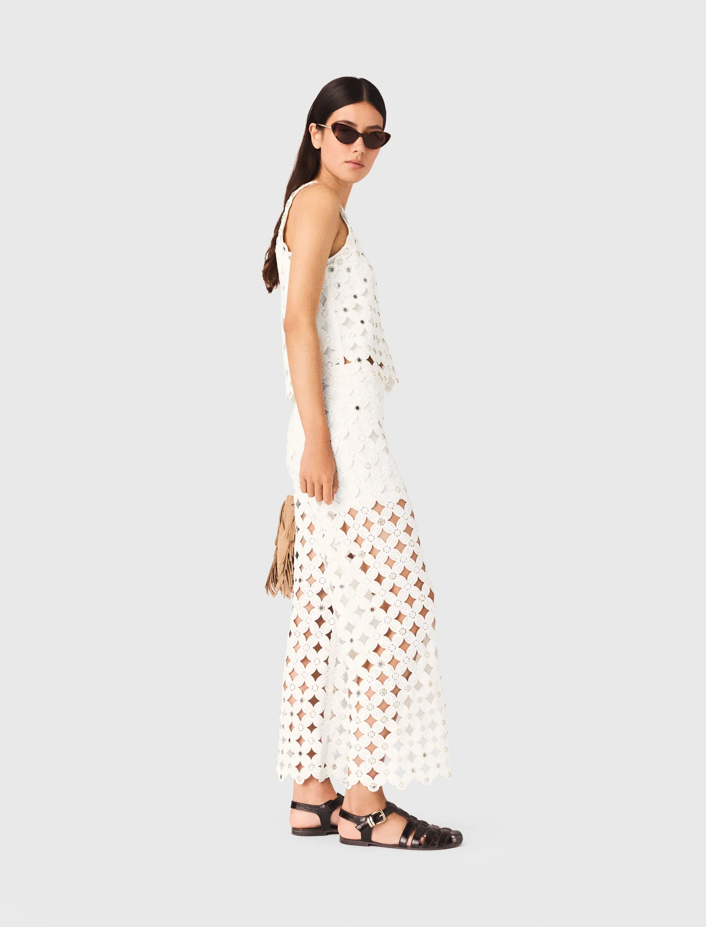 Crochet Trousers With Mirrors White - Image 2