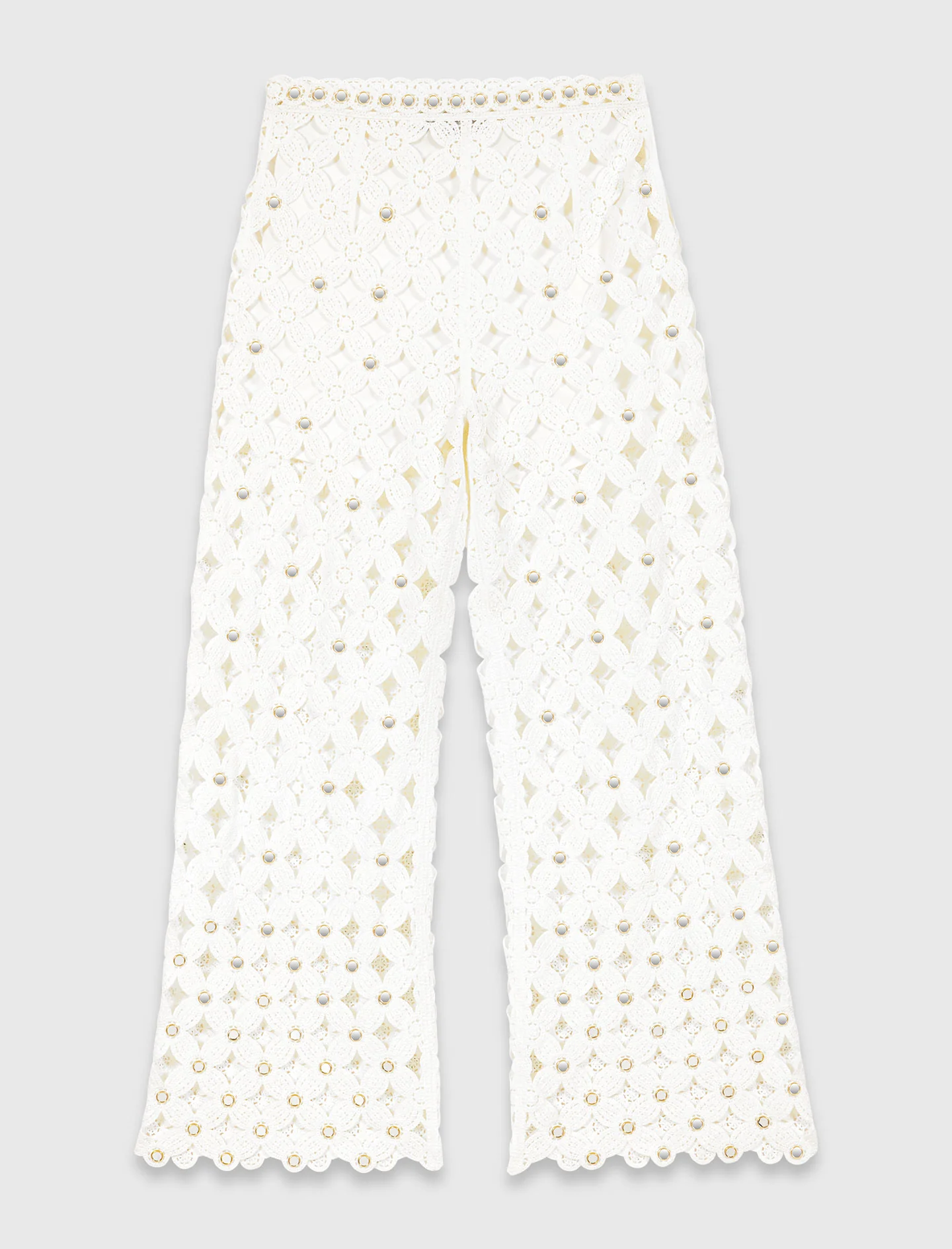 Crochet Trousers With Mirrors White - Image 7