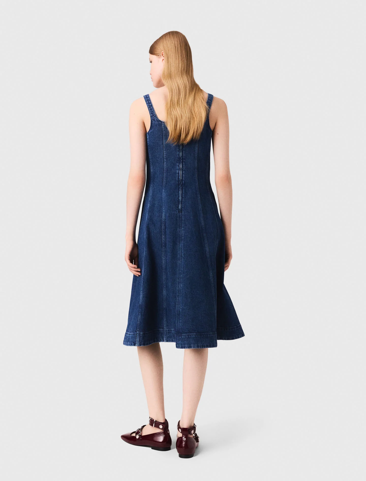 Long denim babydoll dress Denim Blue - Image 6