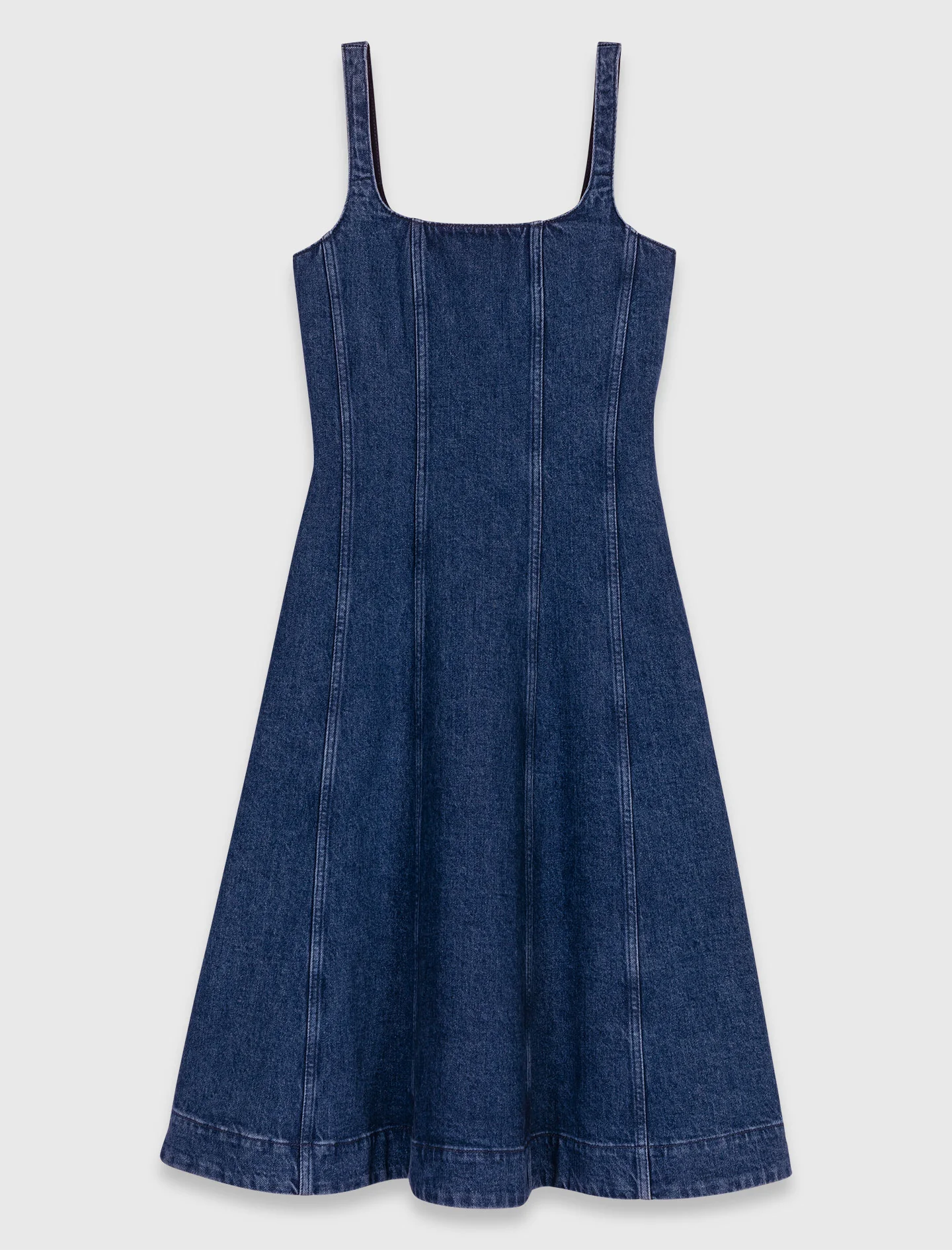 Long denim babydoll dress Denim Blue - Image 7