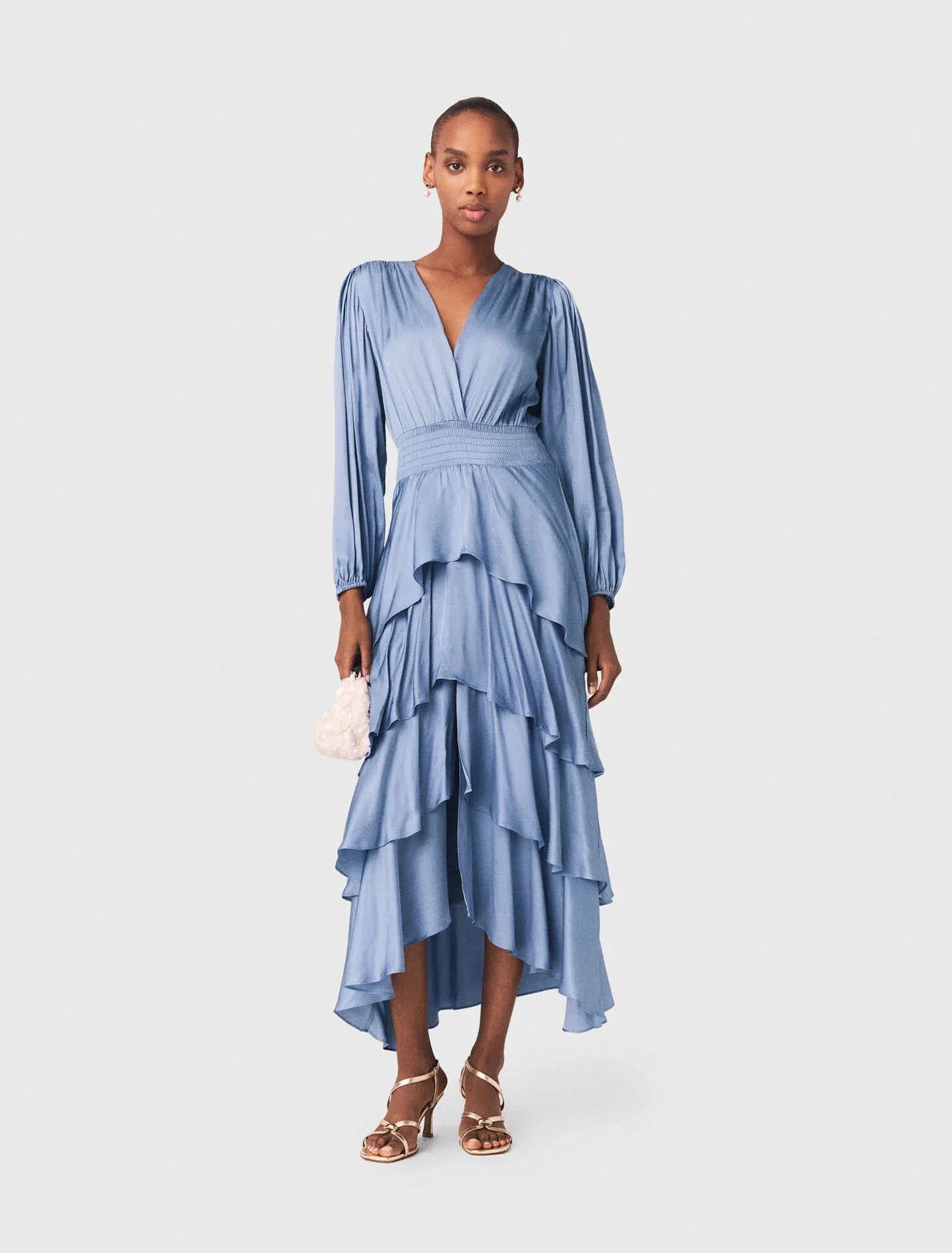 Ruffled Maxi Dress Blue / Grey - Image 5