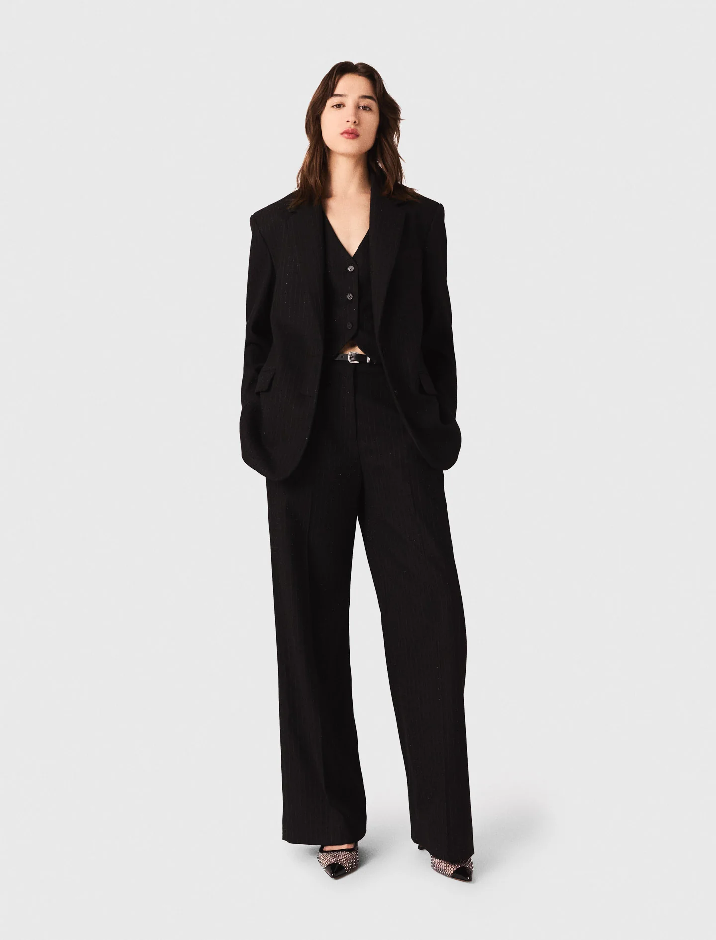 Rhinestone suit jacket Black